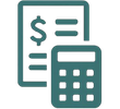 Budgeting icon teal color