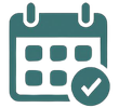 Weekly challenge calendar icon teal color