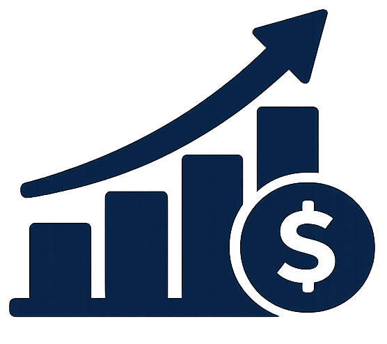 bar graph growth investing icon